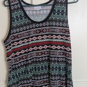 LuLaRoe Geometric Tank Top - Black, Red, Green
